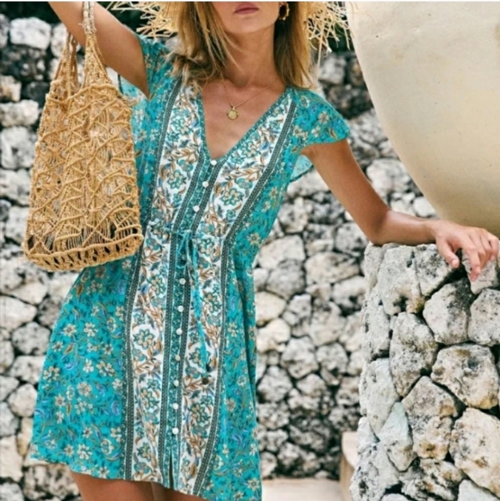 New Saturday Bliss Dress in Turquoise